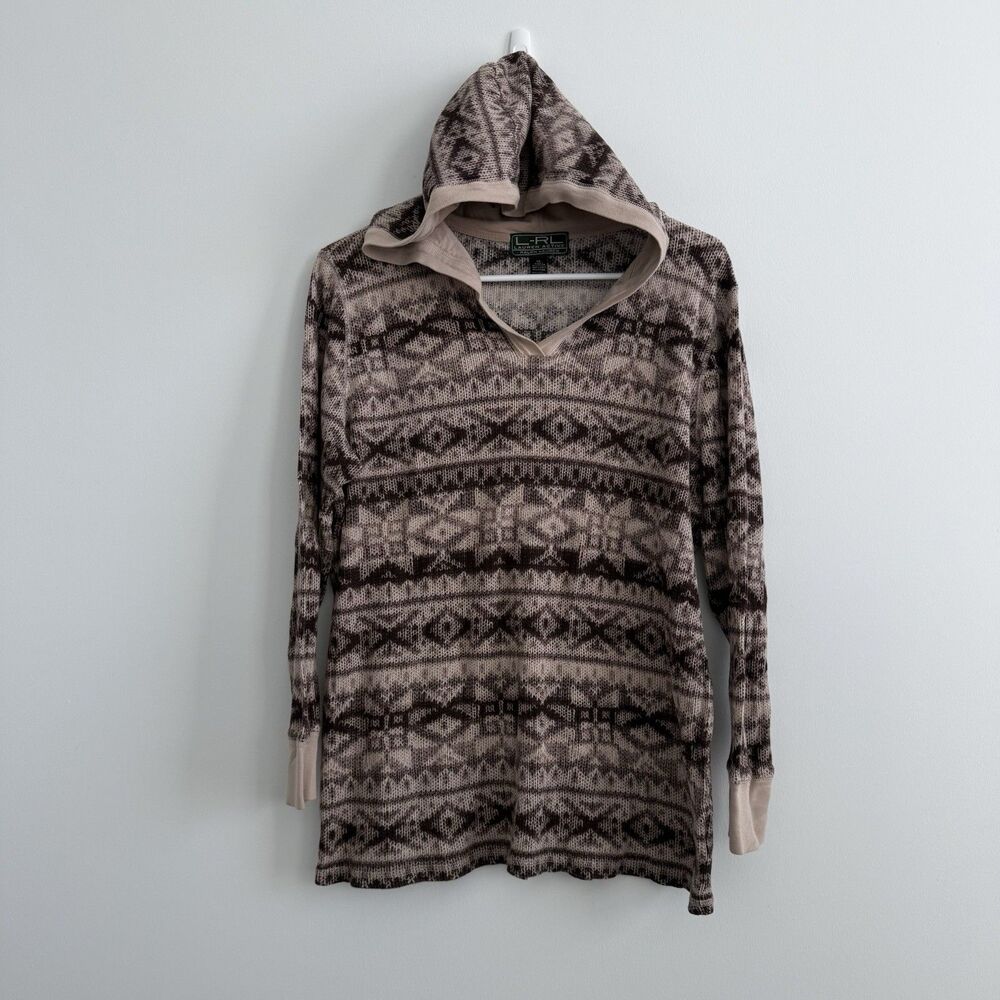 Lauren Ralph Lauren LRL Active Hoodie Thermal Shirt Fair Isle Lightweight 1X